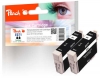 Peach dvigubas paketas, rašalo kasetės, juodos, suderinamos su  Epson T0711 bk*2, C13T07114011