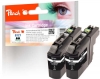 Peach Twin Pack Ink Cartridge black, compatible with  Brother LC-121BK*2