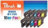 Peach Pack of 10 Ink Cartridges, compatible with  Brother LC-980/1100VALBP