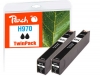 Peach dvigubas paketas, rašalo kasetė, juoda, suderinama su  HP No. 970 bk*2, CN621A*2