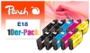 Peach Pack de 10 cartouches d'encre compatible avec  Epson No. 18, C13T18064010