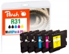 Peach Combi Pack Plus compatible with  Ricoh GC31, 405688*2, 405689, 405690, 405691