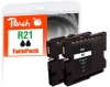 Peach dvigubas paketas, rašalo kasetė, juoda, suderinama su  Ricoh GC21K, 405532