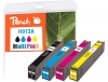 Peach combipakket met chip, compatibel met  HP No. 913A, L0R95AE, F6T77AE, F6T78AE, F6T79AE
