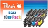 Peach Pack of 10 Ink Cartridges, XL-Yield, compatible with  Brother LC-223VALBP