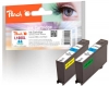 313863 - Peach dubbelpakket, 2 inktcartridges cyaan, met chip, compatibel met No. 100XLC*2, 14N1069E, 14N1093 Lexmark