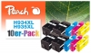 319838 - Peach Pack de 10 cartouches d'encre compatible avec No. 934XL, No. 935XL, C2P23A, C2P24A, C2P25A, C2P26A HP