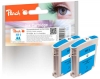318777 - Peach Twin Pack Ink Cartridge cyan, compatible with No. 11 c*2, C4836A*2 HP