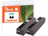 319339 - Peach dvigubas paketas, rašalo kasetė, juoda, suderinama su No. 980 bk*2, D8J10A*2 HP