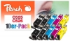 320699 - Peach Pack of 10 Ink Cartridges, compatible with PGI-525, CLI-526, 4541B006 Canon