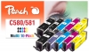 321203 - Peach Pack of 10 Ink Cartridges, compatible with PGI-580, CLI-581, 2078C005 Canon