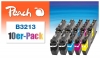 321665 - Peach Pack of 10 Ink Cartridges, XL-Yield, compatible with LC-3213 Brother